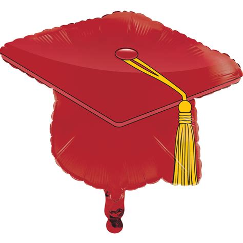 Red Graduation Cap Mylar Balloon