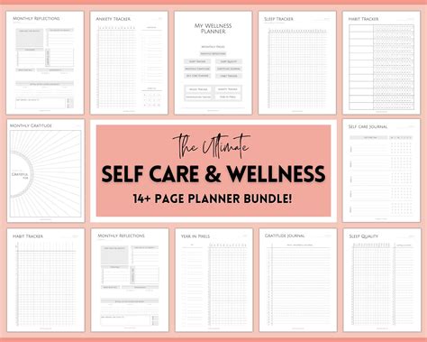 Self Care Journal And Wellness Planner Bundle Printable Etsy Uk