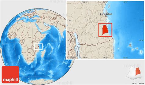 The map above is a political map of the world centered on europe and africa. Shaded Relief Location Map of Kilwa