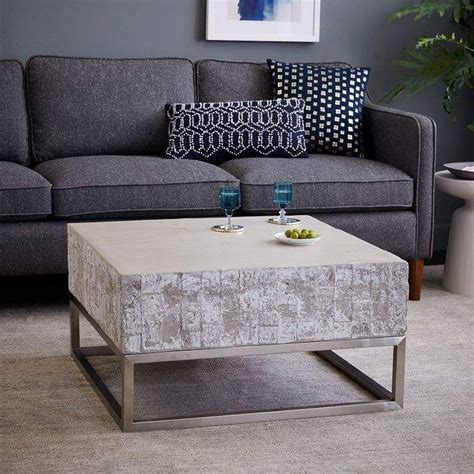 Concrete & Chrome Coffee Table | Living room coffee table, Modern
