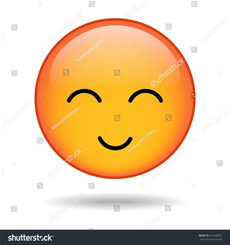 Happy Yellow Round Emoticon Isolated On Stock Vector Royalty Free