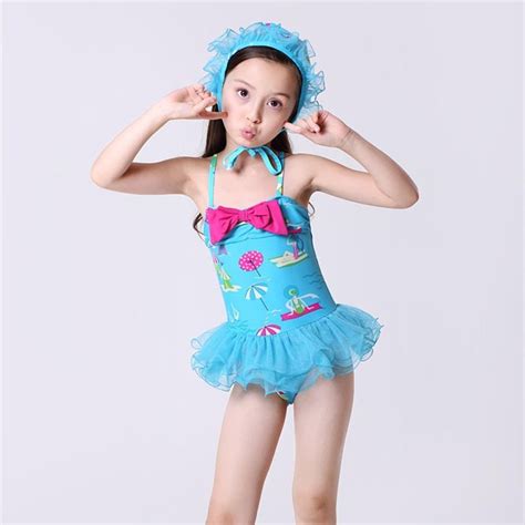 Buy 5setslot Girls Swimwear Red And Blue One Pieces