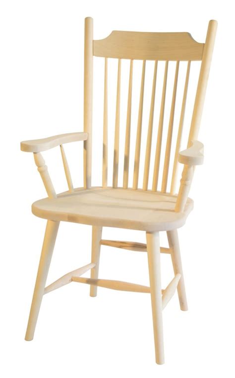 These chairs stand on turned legs with turned stretchers. Farmhouse Arm Chair - Craftworks at the Barn