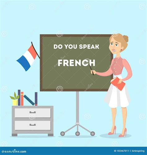 Female French Teacher Stock Vector Illustration Of Cartoon 102467011