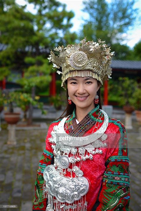 Chinese Miao Minority Woman Portrait Woman Portrait Female Portrait Folk Fashion Ethnic