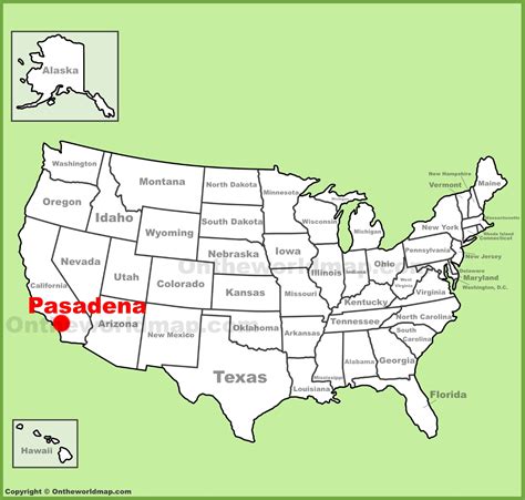 Pasadena Location On The U S Map