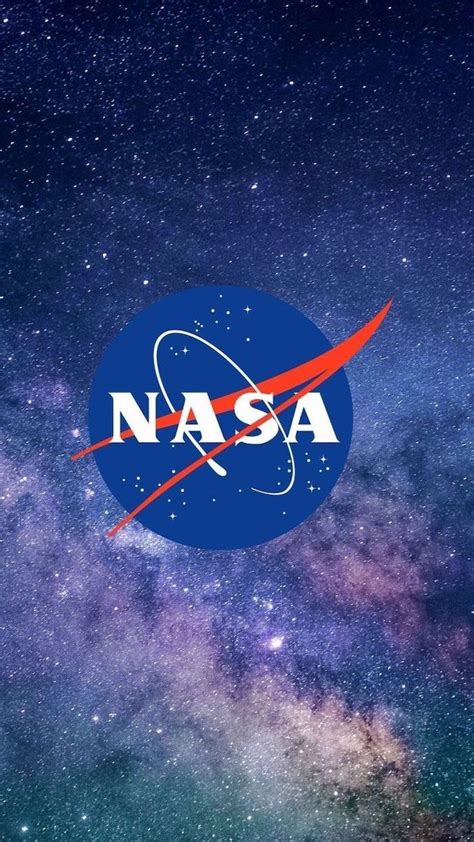 Nasa Logo In The Middle Outer Space Wallpaper Galaxy Sky In Blue
