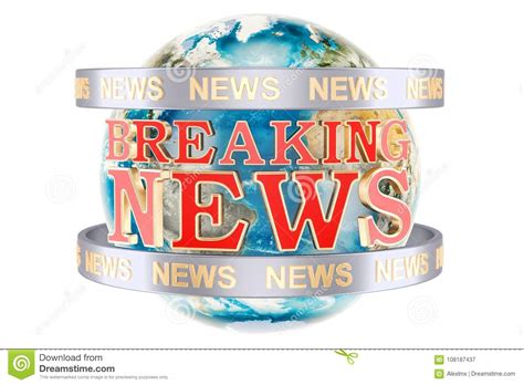Global Breaking News With Earth Globe Concept 3d Rendering Stock