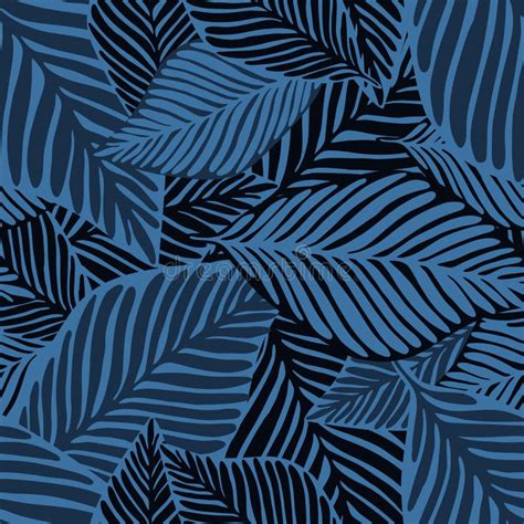 Impresión Inconsútil De La Selva Azul Abstracta Planta Extica Modelo Tropical Ilustración Del