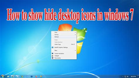 How To Show Hide Desktop Icons In Windows 7 Youtube