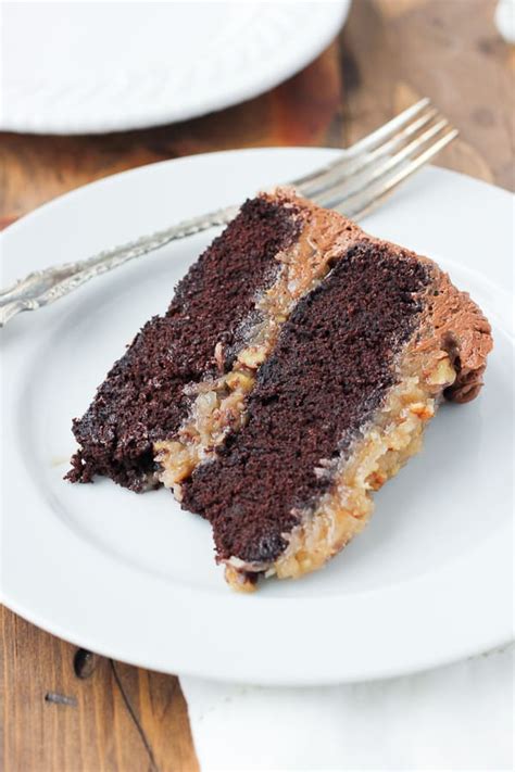 Moist chocolate cake with a light and for the cake: Gluten-Free German Chocolate Cake {Dairy-Free Option ...