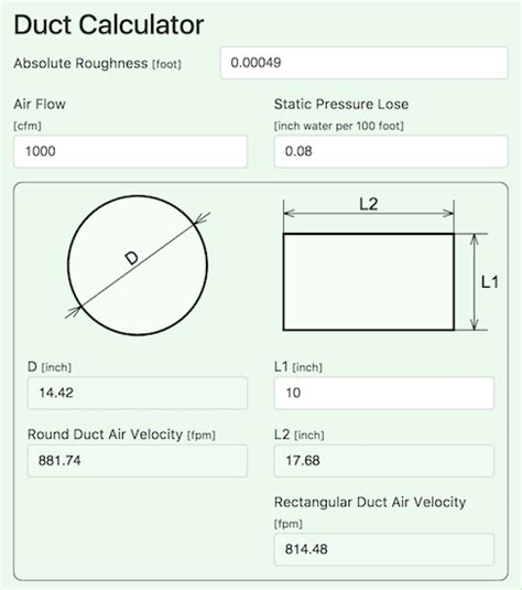 Use our circumference calculator to find the radius when you only have the circumference or area of a circle. Online Ductulator Duct Size Calculator Ductcalc | Online ...