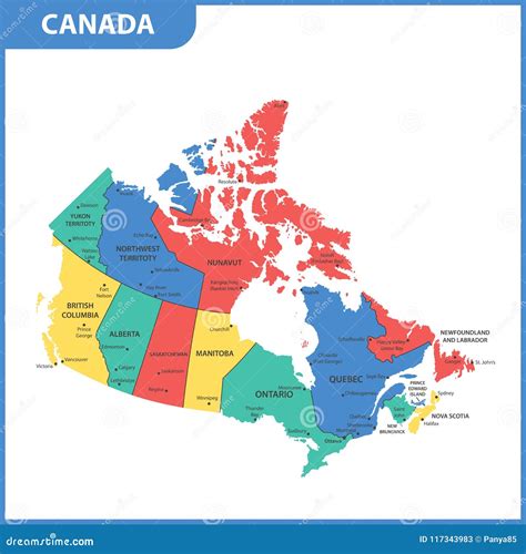 The Detailed Map Of The Canada With Regions Or States And Cities