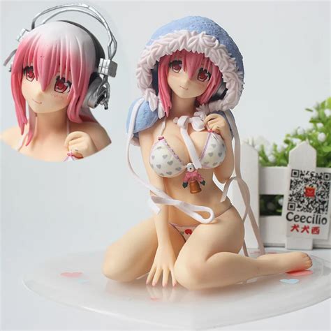 Anime Girls Super Sonico Swimsuit Ver Blue Sexy Pvc Action Figure Cake Topper Collection Model