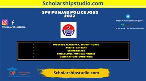 Spu Punjab Police Jobs 2022 Scholarship Studio