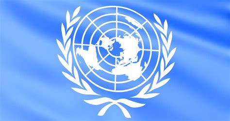International Flag Of Un Flying And Waving On The Wind Official Symbol