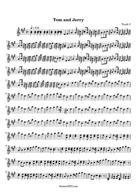 Learn the tom and jerry show by hiromi uehara on piano with this tutorial! Tom and Jerry Sheet Music - Tom and Jerry Score • HamieNET.com