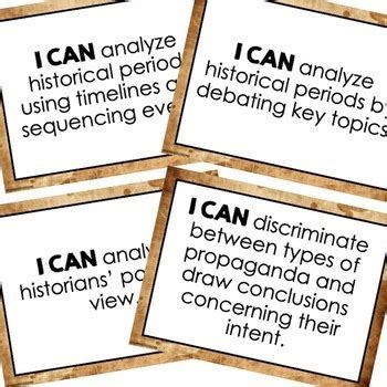 Historical Thinking Skills I Cans Historical Thinking Posters Tpt