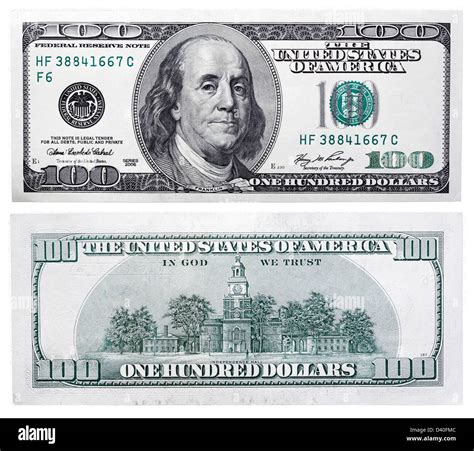 100 Dollars Banknote Benjamin Franklin And Independence Hall Usa