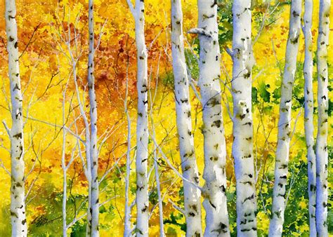 Learn To Paint Autumn Aspens Watercolor Tree Watercolor Painting