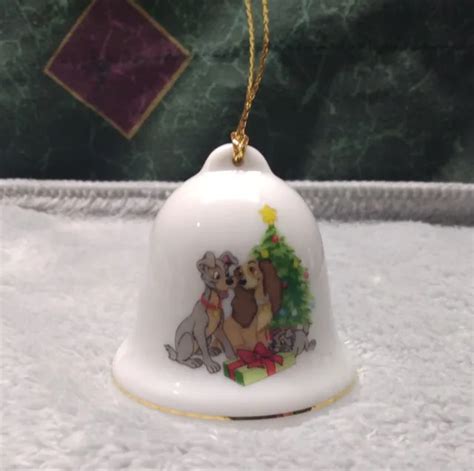 Vtg Disney Grolier Collectibles Christmas Bell Ornament 1999 Lady And