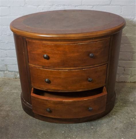 Modern Oval Chest Of Drawers Having Three Drawers 74cm High 85cm Wide Matches Lot 169