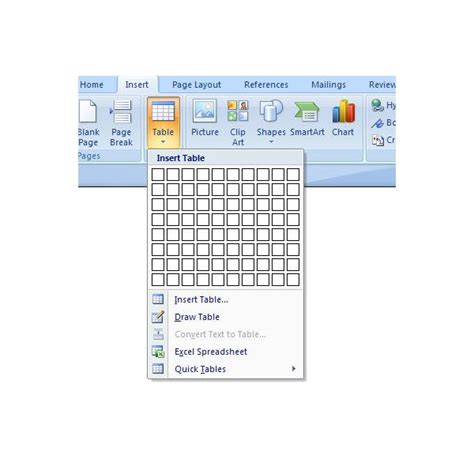 How To Create A Basic Table In Microsoft Word 2007