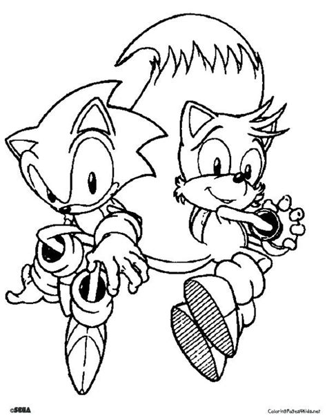 Download or print this amazing coloring page: sonic and tails coloring