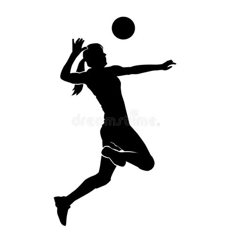Silhouette Girl Playing Volleyball Stock Illustrations 160 Silhouette