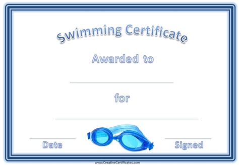 Swimming Awards Swimming Awards Certificate Templates Free