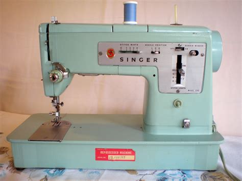 Atomic Sea Foam Green Vintage Singer 338 Sewing Machine 1960s