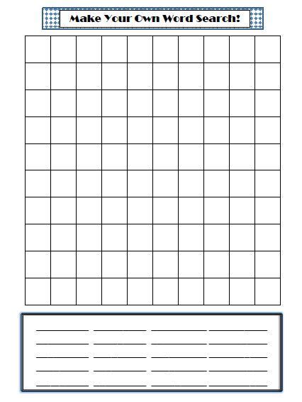 Make Your Own Word Search Template For Spelling Words For Advanced