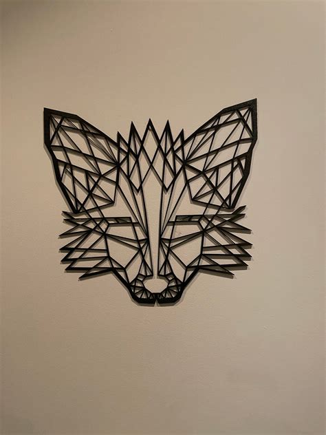 Geometric Fox Designed Wall Art Etsy