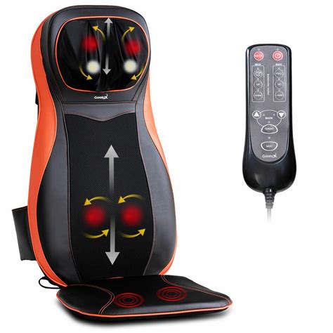 Product title 8 mode 3 intensity car chair massage heat mat seat cushion neck pain lumbar support pad back heat kneading rolling vibration massager. Shiatsu Neck & Back Massage Cushion Fullybody Heat ...