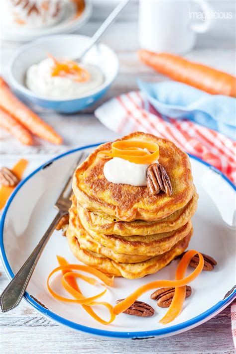 Carrot Cake Pancakes With Cream Cheese Maple Syrup