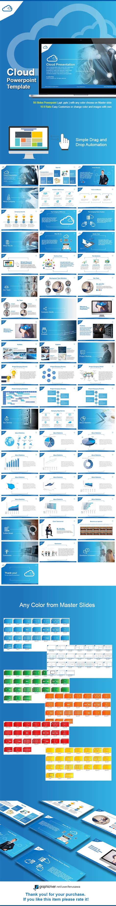 Cloud Powerpoint Template By Tingterusawa Graphicriver