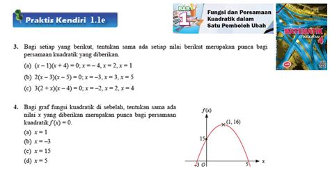 Fungsi Dan Persamaan Kuadratik Dalam Satu Pemboleh Ubah Matematik  Riset