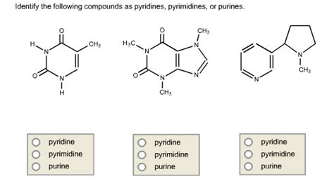 Solved Identify The Following Compounds As Pyridines Chegg Com