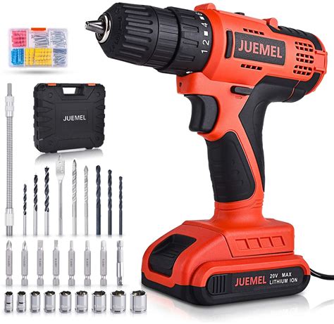 Juemel 20v Cordless Drill Driver With 100pcs Accessories Electric