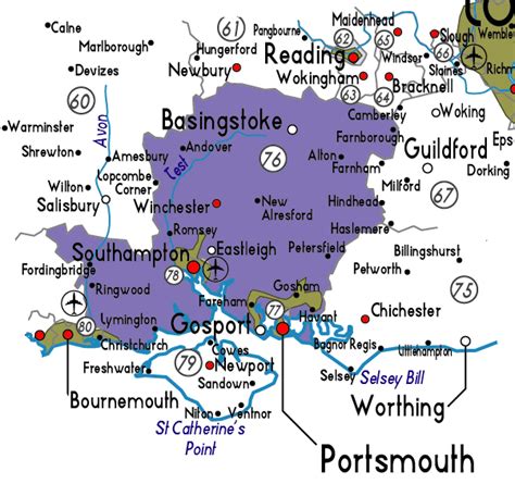 Map Of Hampshire In England Useful Information About Hampshire