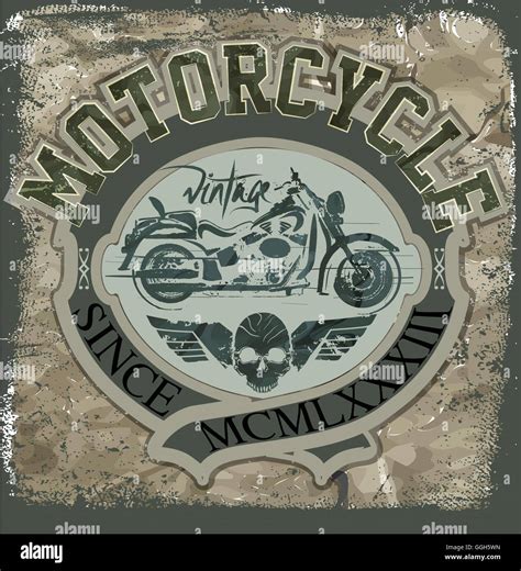 Vintage Motorcycle Vector Skull Riders Motorbike Stock Vector Image