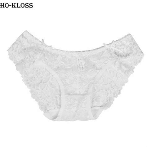 2018 Hot Womens Sexy White Lace Panties See Through Plus Size Cotton