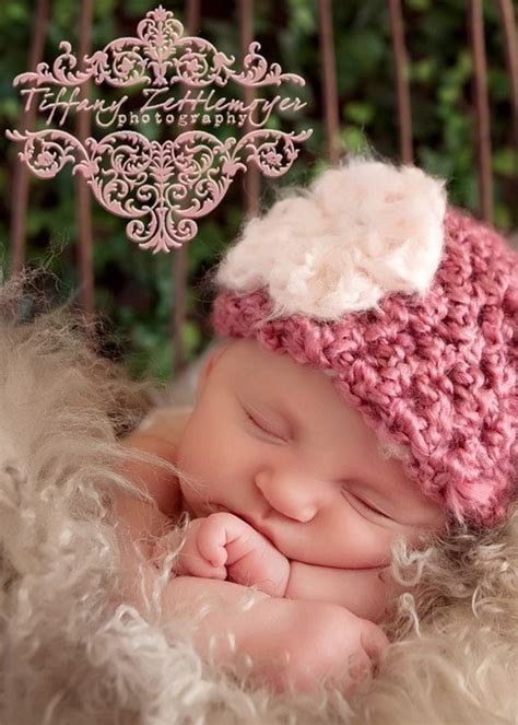 Little Miss Newborn Baby Beanie Hat In Pink Etsy
