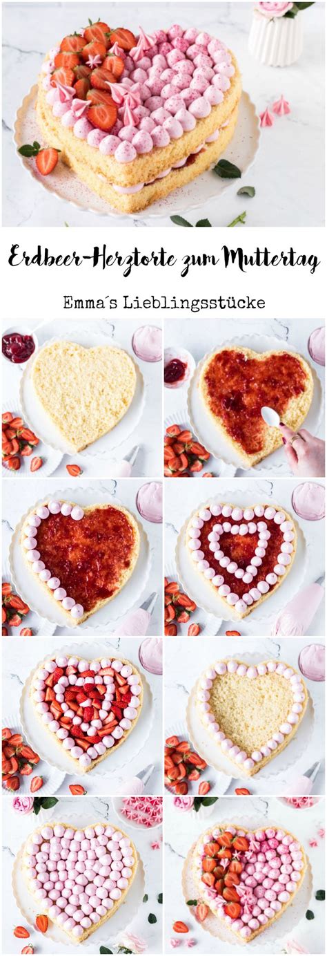 Ich liebe diese art von buttercreme. Erdbeer-Herz-Torte zum Muttertag - Emma's Lieblingsstücke ...