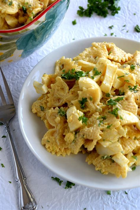 No need to buy store bought or deli pasta salad when you can make homemade deviled egg pasta salad. Fast and Easy Deviled Egg Pasta Salad - Lord Byron's ...