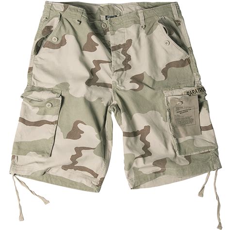Army Paratrooper Cargo Combat Military Mens Shorts 100 Cotton Desert