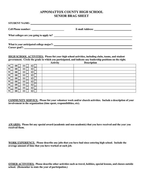 Brag Sheet Fill Out And Sign Online Dochub