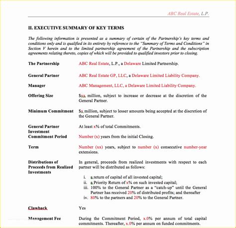 Commercial Real Estate Offering Memorandum Template Free