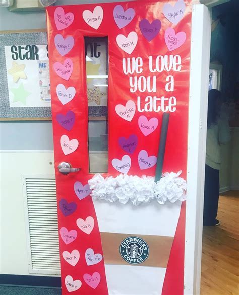 Valentines Day Classroom Door Decor We Love You A Latte Valentines