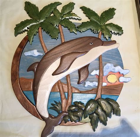 Hawaiian Dolphin Intarsia Art By Rusticadirondackhome On Etsy